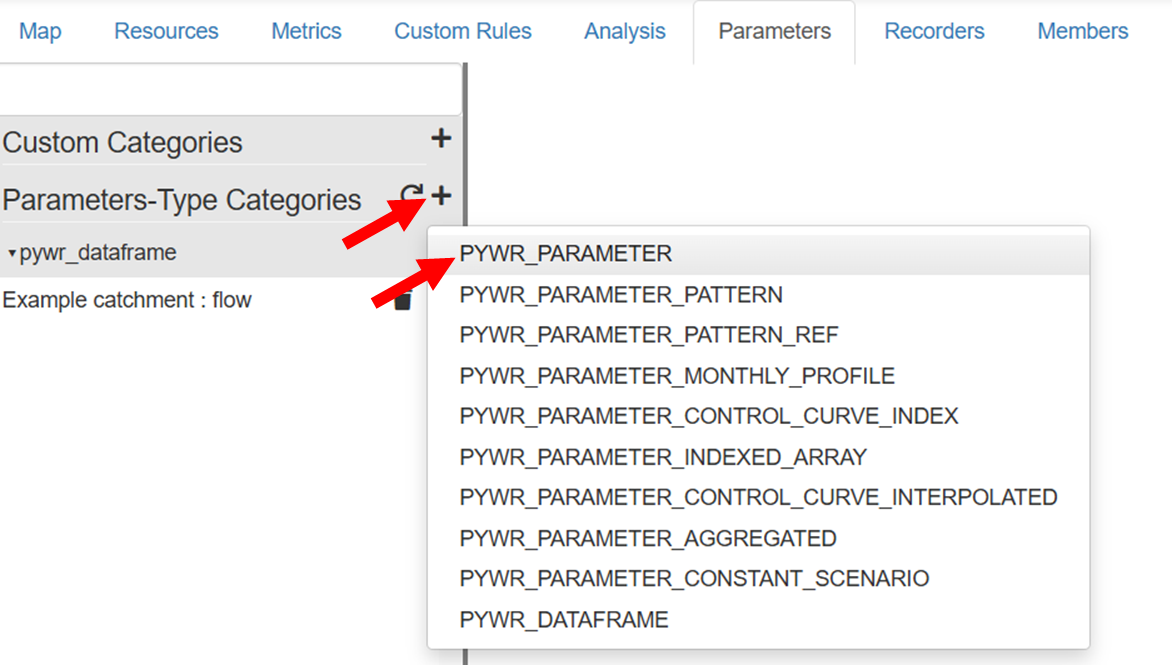 Select PYWR_PARAMETER