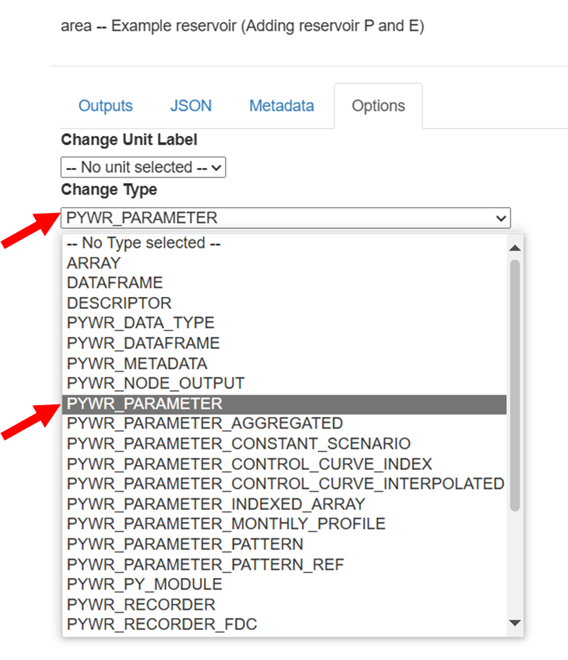 Selecy PYWR_PARAMETER