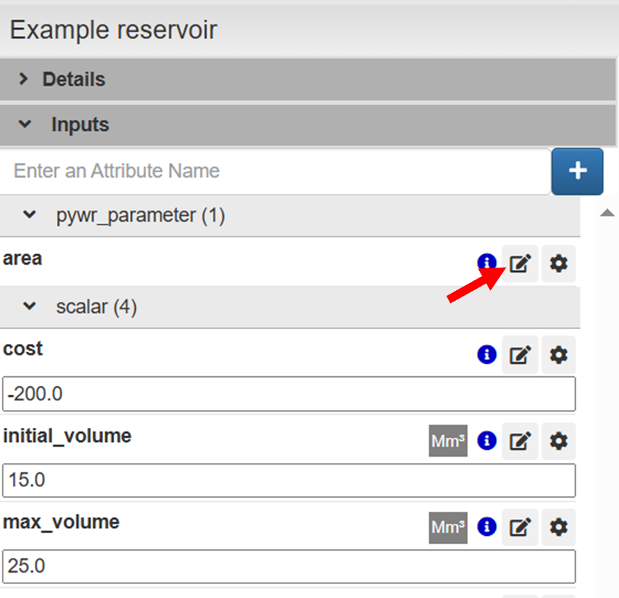 Edit the Area attribute
